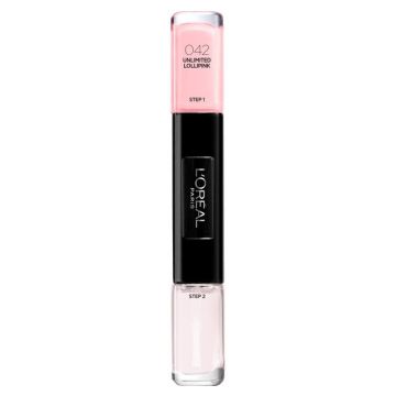 Lac de unghii L'Oreal Infallible Gel Nail Polish, 2x5ml (Concentratie: Lac de unghii, Culoare produse: 42 Unlimited Lollpink)