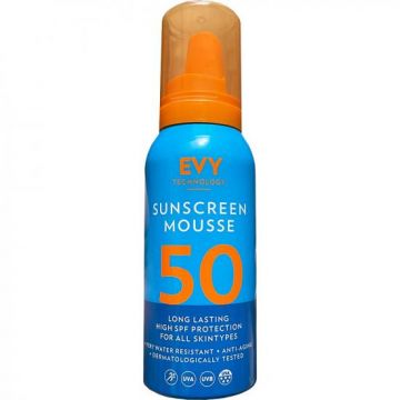 Spuma de fata si corp Unisex Evy Technology SPF 50, 100 ml (Concentratie: Protectie solara, Gramaj: 100 ml)
