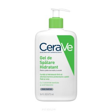 Gel de spalare hidratant Cerave pentru piele normal-uscata (Concentratie: Gel de curatare, Gramaj: 473 ml)
