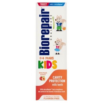 Pasta de dinti pentru copii cu extract de piersica Junior 0-6 ani, 50ml, Biorepair