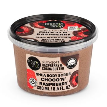 Scrub de corp Choco'n'Raspberry Silky Soft, 250ml, Organic Shop