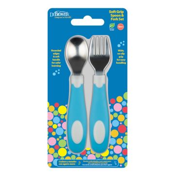 Set lingura + furculita soft-grip, 1 bucata, Dr. Brown's
