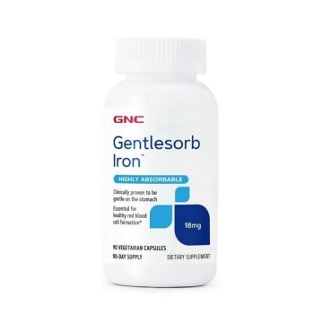 GNC Gentlesorb Fier cu Absorbtie Usoara 18 mg, 90 capsule