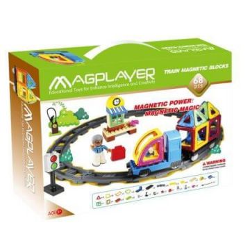 Joc de constructie magnetic cu 68 de piese, Magplayer
