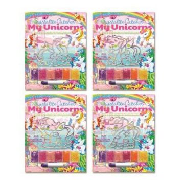 Mini set creativ cu margele de nisip, Unicorni, 4M