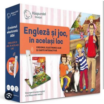 Pachet creion si carte interactiva, Engleza si joc in acelasi loc, Raspundel Istetel