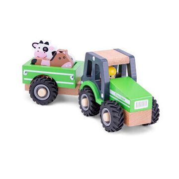 Tractor cu trailer pentru animale, 18 luni+, New Classic Toys