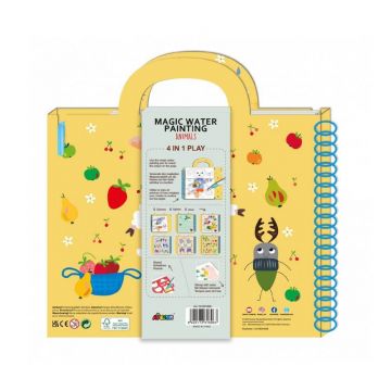 Carte de pictat cu apa, sabloane, stampile si jocuri, portabila - Supereroi, +3 ani, Avenir