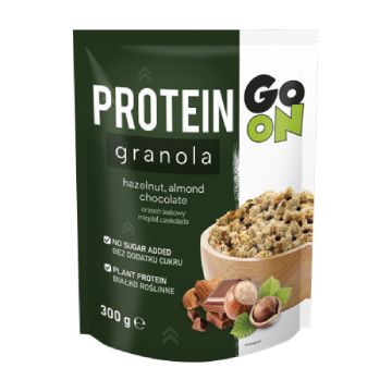 Granola proteica cu ciocolata, migdale si alune de padure Go On, 300g, Sante