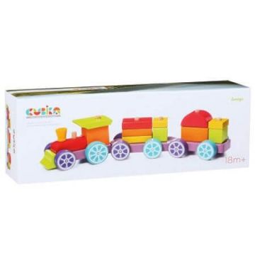 Jucarie din lemn Rainbow Express, Cubika
