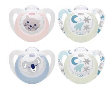 Nuk Soother Star Day & Night 0-6 m 2 buc