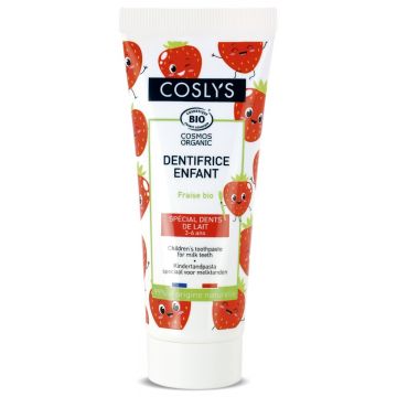 Pasta de dinti bio pentru copii dinti de lapte(3-6 ani) cu capsuni, 50ml, Coslys