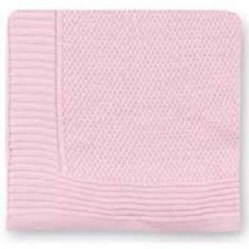 Paturica tricotata din bumbac, 70x80 cm, Roz, Pirulos