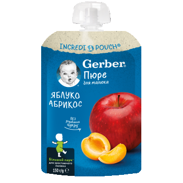 Piure din mar si caise +6 luni, 150g, Gerber