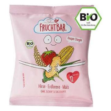 Pufuleți Eco cu mei, căpșuni și porumb, 30g, Frucht Bar