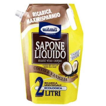 Sapun lichid rezerva Cocos & Vanilie, 2000ml, Mil Mil