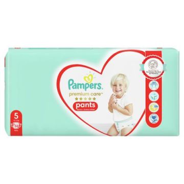 Scutece chilotel Premium Care Pants Mega Box Marimea 5 12-17 kg, 52 buc, Pampers
