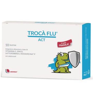 Supliment alimentar pe baza de vitamina C, zinc, lactoferina si naoxacimina P Troca Flu Act, 10 plicuri, Uriach