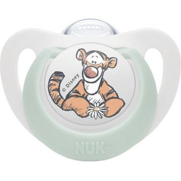 Suzeta NUK Star DISNEY Macko Pooh 6-18m. cutie 1×1pc, suzetă, 6-18m