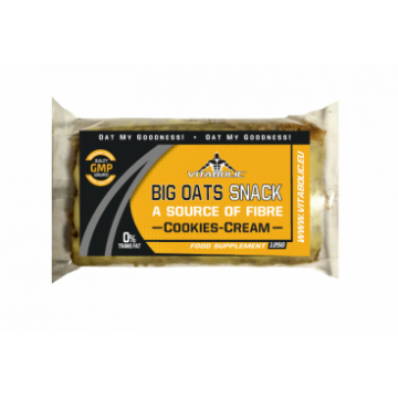 Baton din ovaz Big Oats Snack Cookies and Cream, 125g, Vitabolic