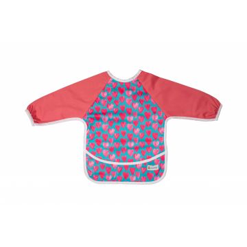 Bavetica cu maneca lunga si buzunar cu model de inimioare, 1 bucata, Coccorito