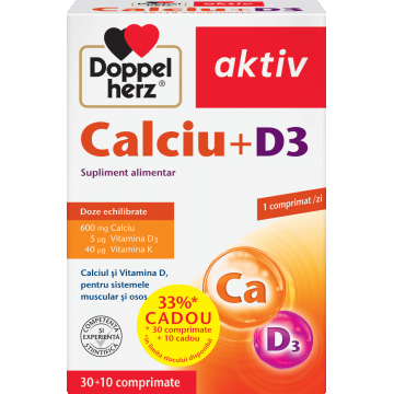 Calciu + D3, 30 comprimate + 10 comprimate cadou, Doppelherz