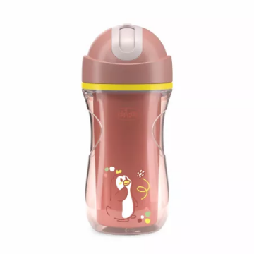 Canuta sport termorezistenta roz cu pai 14 luni+, 266ml, Chicco
