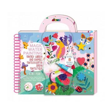 Carte de pictat cu apa, sabloane, stampile si jocuri Gradinita Fantastica si Animale, +3 ani, Avenir