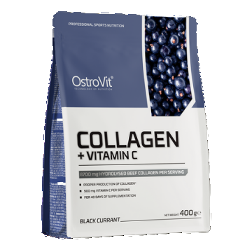 Colagen + Vitamina C cu aroma de coacaze, 400g, OstroVit
