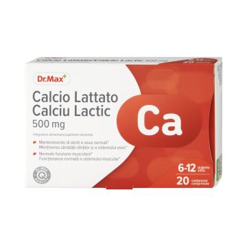 Dr. Max Calciu lactic, 20 comprimate