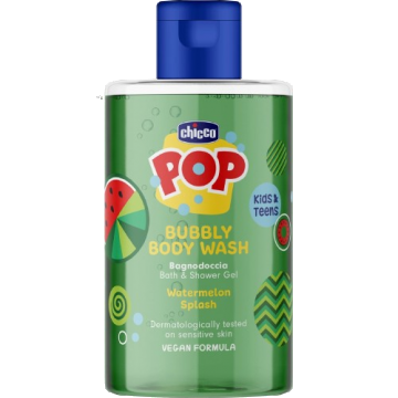 Gel de dus spumant cu aroma de pepene rosu POP, 300ml, Chicco