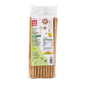 Grisine bio integrale subtiri cu ulei de masline, 125 g, Baule Volante