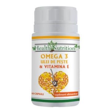 Omega 3 ulei de peste 500mg + Vitamina E 5mg, 60 capsule moi, Health Nutrition