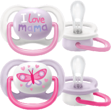 Philips Avent Ultra air text suzetă 0-6m fată 2 buc