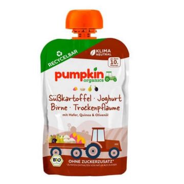 Piure Bio de legume si fructe, cartofi dulci si pere, 100g, Pumpkin Organics