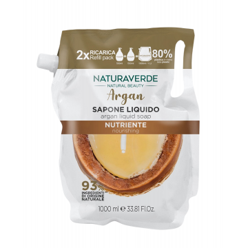 Sapun lichid rezerva cu argan nutritiv, 1000ml, Natura Verde
