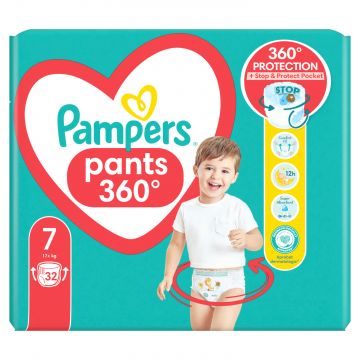 Scutece-chilotel Maxi Pack Pants Stop & Protect, 17+ kg, Nr. 7, 32 bucati, Pampers