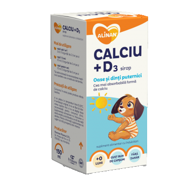 Sirop copii Alinan Calciu + Vit D3 , 150ml, Fiterman