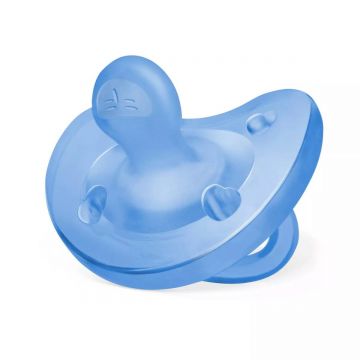 Suzeta anatomica din silicon PhysioSoft 6-16 luni Bleu, 1 bucata, Chicco