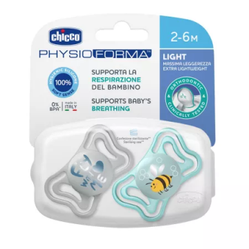 Suzete PhysioForma Light Bleu 2-6 luni, 2 bucati, Chicco