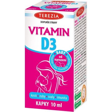Terezia Vitamina D3 Picături pentru copii de la 1 lună 10 ml