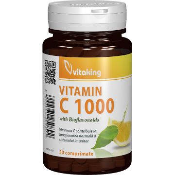 Vitamina C 1000mg cu bioflavonoide, acerola si macese, 30 comprimate, Vitaking
