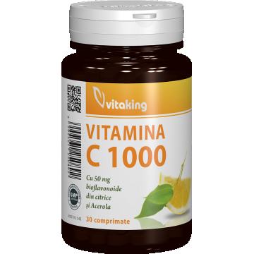 Vitamina C 1000mg cu bioflavonoide, acerola si macese, 30 comprimate, Vitaking