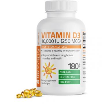 Vitamina D3 10000UI, 180 capsule, Bronson Laboratories