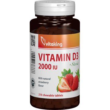 Vitamina D3 2000UI, 210 comprimate masticabile, Vitaking