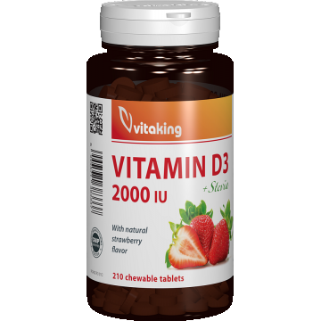 Vitamina D3 2000UI, 210 comprimate masticabile, Vitaking