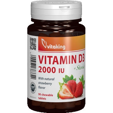 Vitamina D3 2000UI, 90 comprimate masticabile, Vitaking