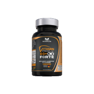 Vitamina D3+K2 Premium Forte 5000 UI, 60 capsule moi, Boost4Life