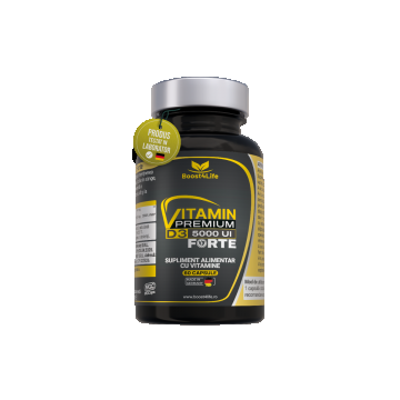 Vitamina D3 Premium Forte 5000 UI, 60 capsule moi, Boost4Life