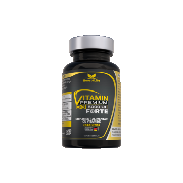 Vitamina D3 Premium Forte 5000 UI, 60 capsule moi, Boost4Life
